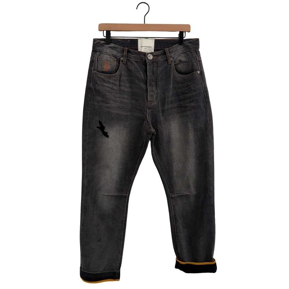 One Teaspoon Charcoal Distressed Bandit Boyfriend Jeans